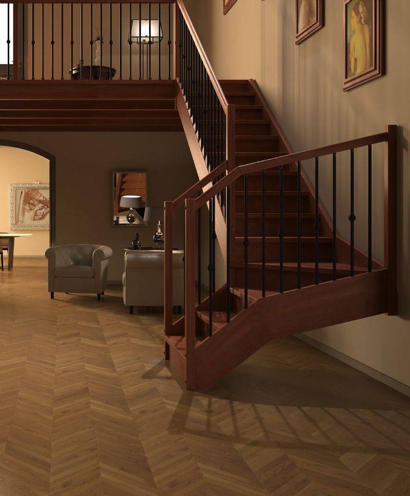Material para las escaleras de madera clásica