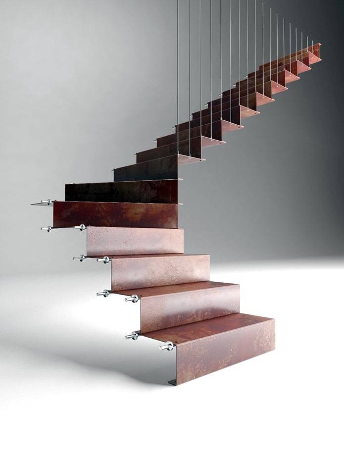 Escalera de diseño de tramos de chapa de Enesca.es