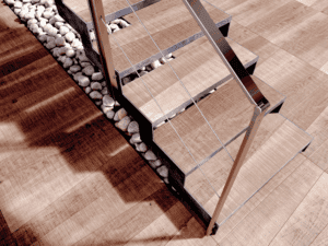 Escalera con acabado recta de madera Itron de Enesca.es
