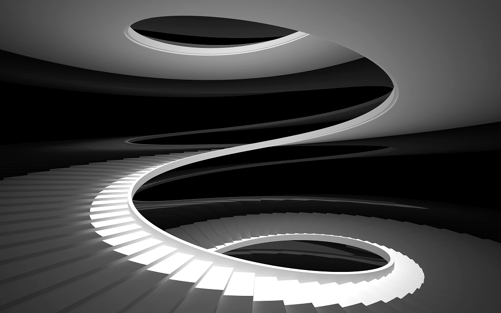 Escaleras redondas de diseño blanca sin baranda de de Enesca