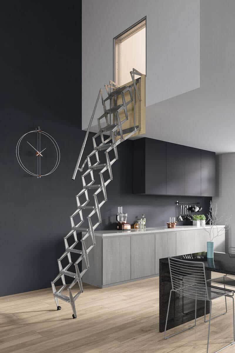 Escaleras escamoteables Flexa Pared de Enesca