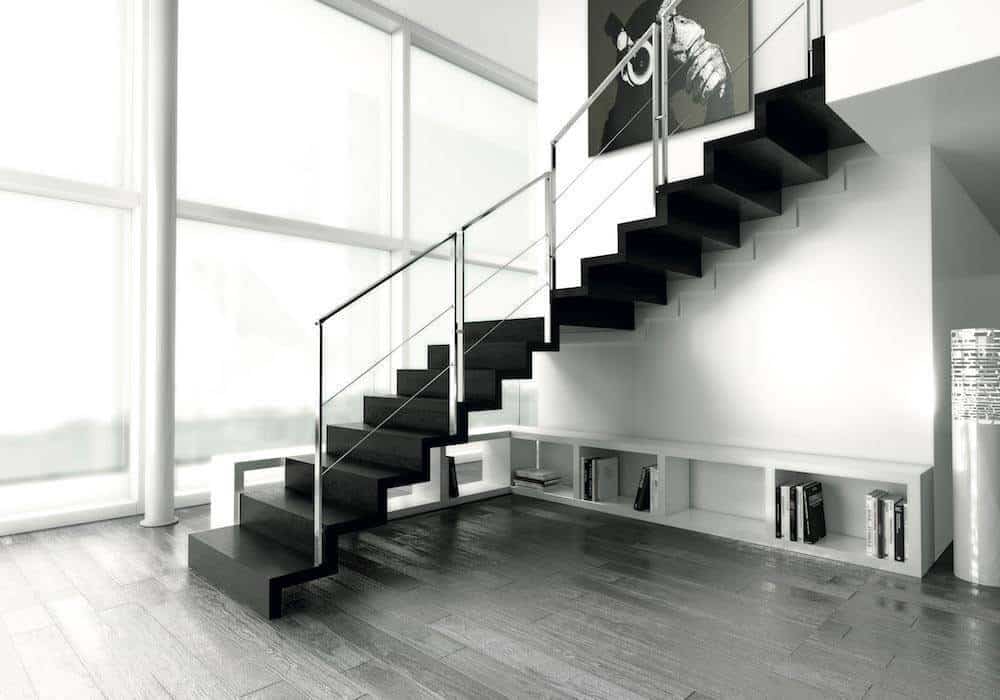Escalera de tramos de madera