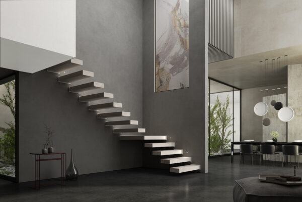 Escalera de tramos de Enesca de madera CANTILEVER estilo minimalista