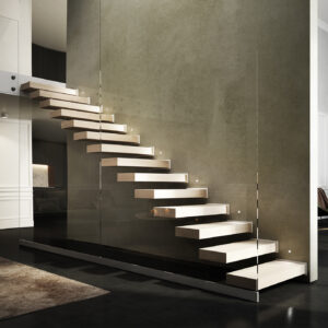 Escalera de tramos de Enesca de madera CANTILEVER elegante