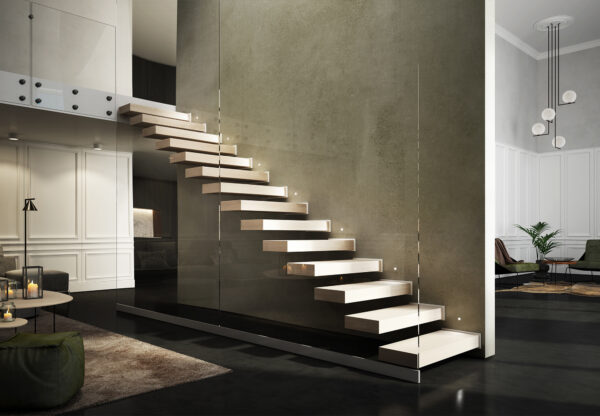 Escalera de tramos de Enesca de madera CANTILEVER elegante