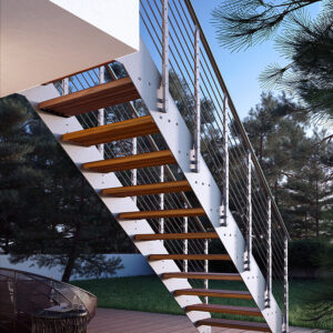 escalera exterior modular galvanizada