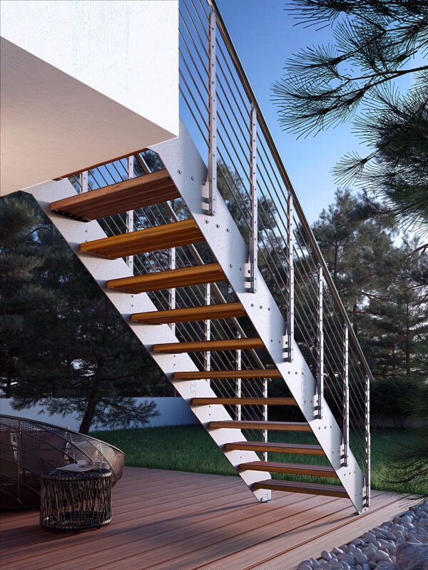 escalera exterior modular galvanizada