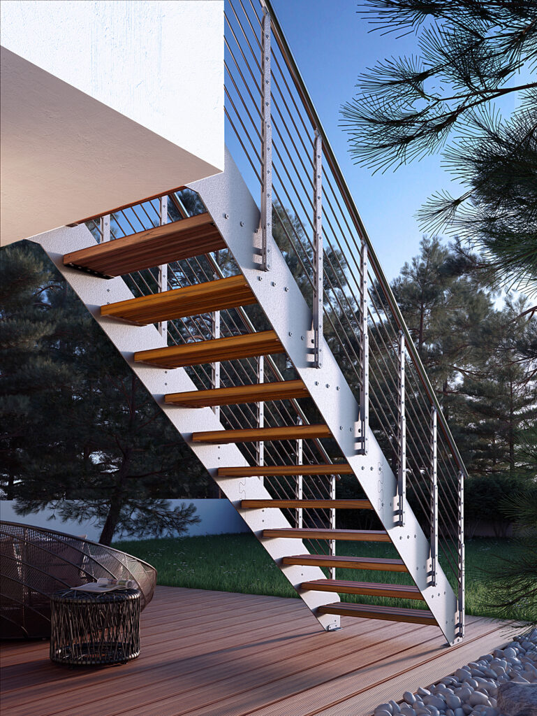 escalera exterior modular galvanizada