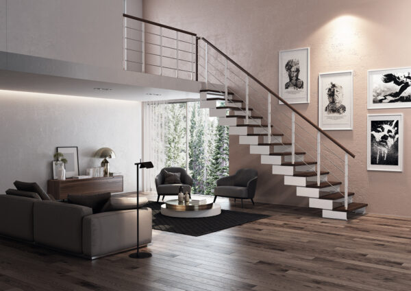 Escalera Composity modular de tramos con bandas Diseño elegante Enesca