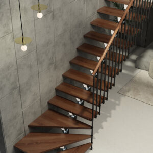 Escalera de tramos de peldaños de madera Enesca Rintal KNOCK 26 sd