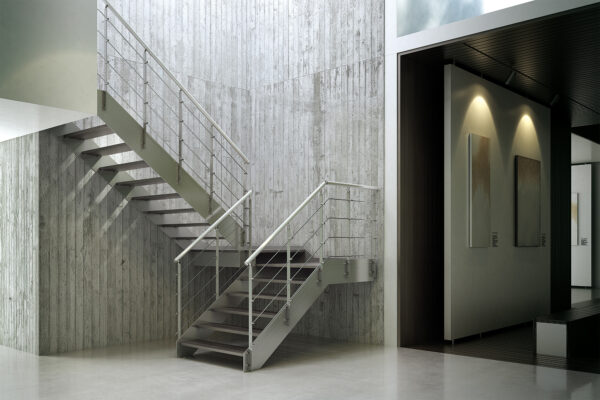 Escalera recta de diseño Lynar Flat de Enesca