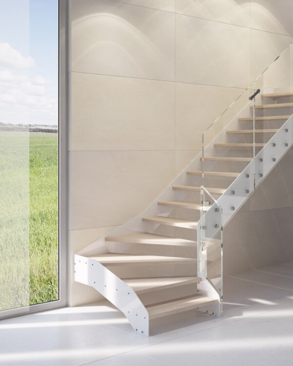 Escalera modular recta autoportante de decoracion de Enesca