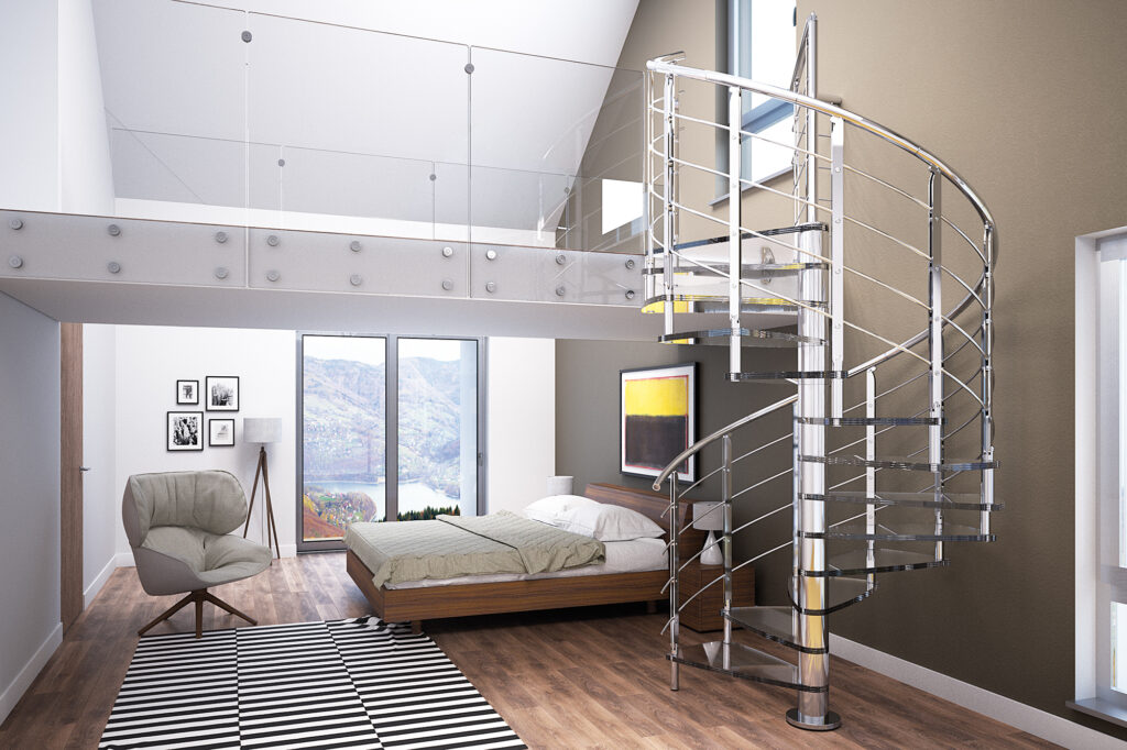 escalera brillia vidrio laminado claro