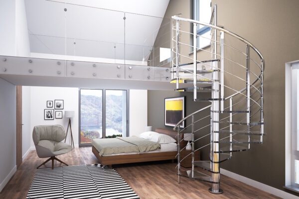 escalera brillia vidrio laminado claro