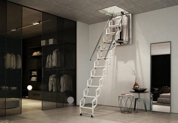 Escalera plegable Flexa automática escalmatic para altillo buhardilla de Enesca