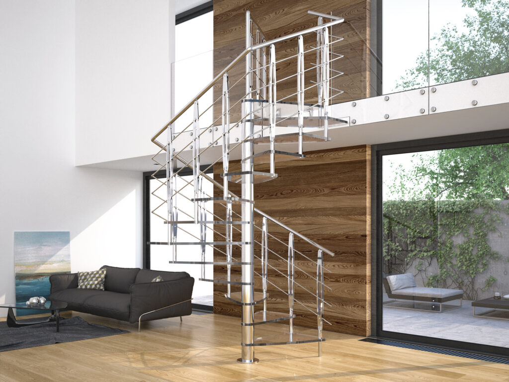 escalera tekla design barandilla acero