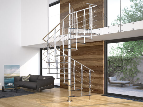 escalera tekla design barandilla acero