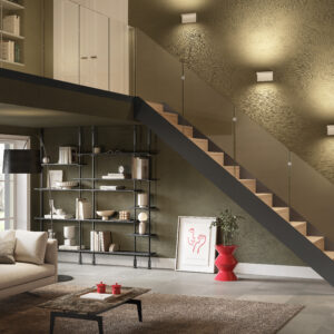 escalera modelo LYNAR FLAT barandilla vidrio enesca.es